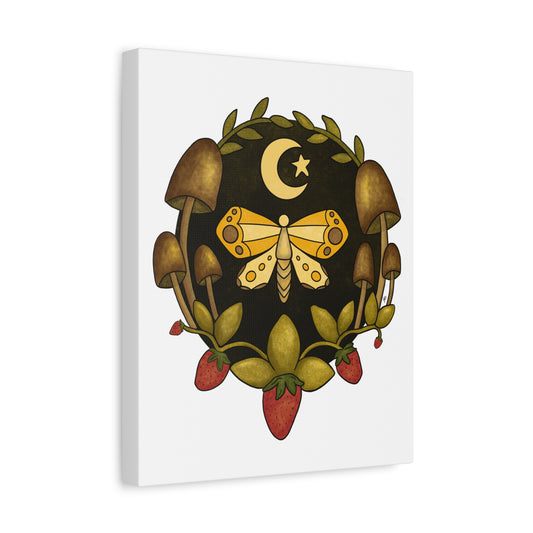 Mushroom Moth Canvas Wall Art