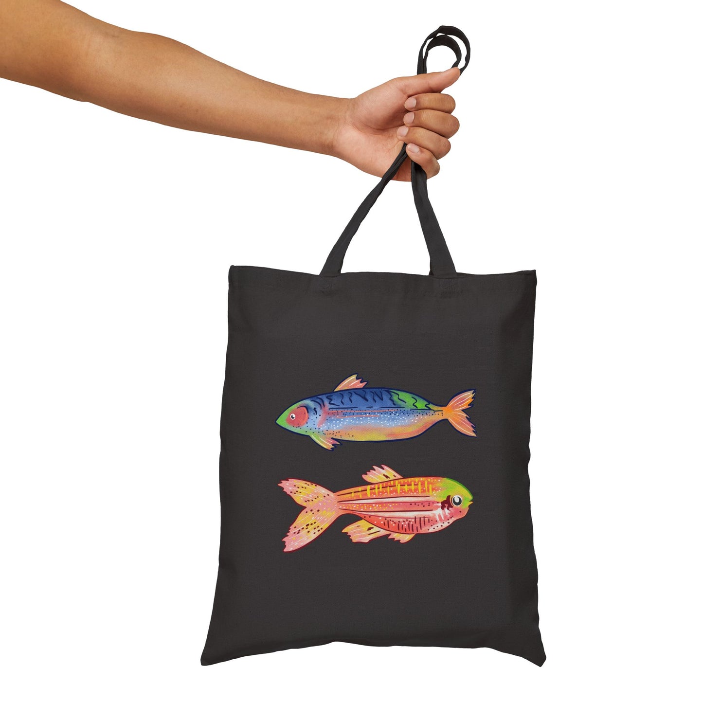 Colorful Fish Cotton Canvas Tote Bag