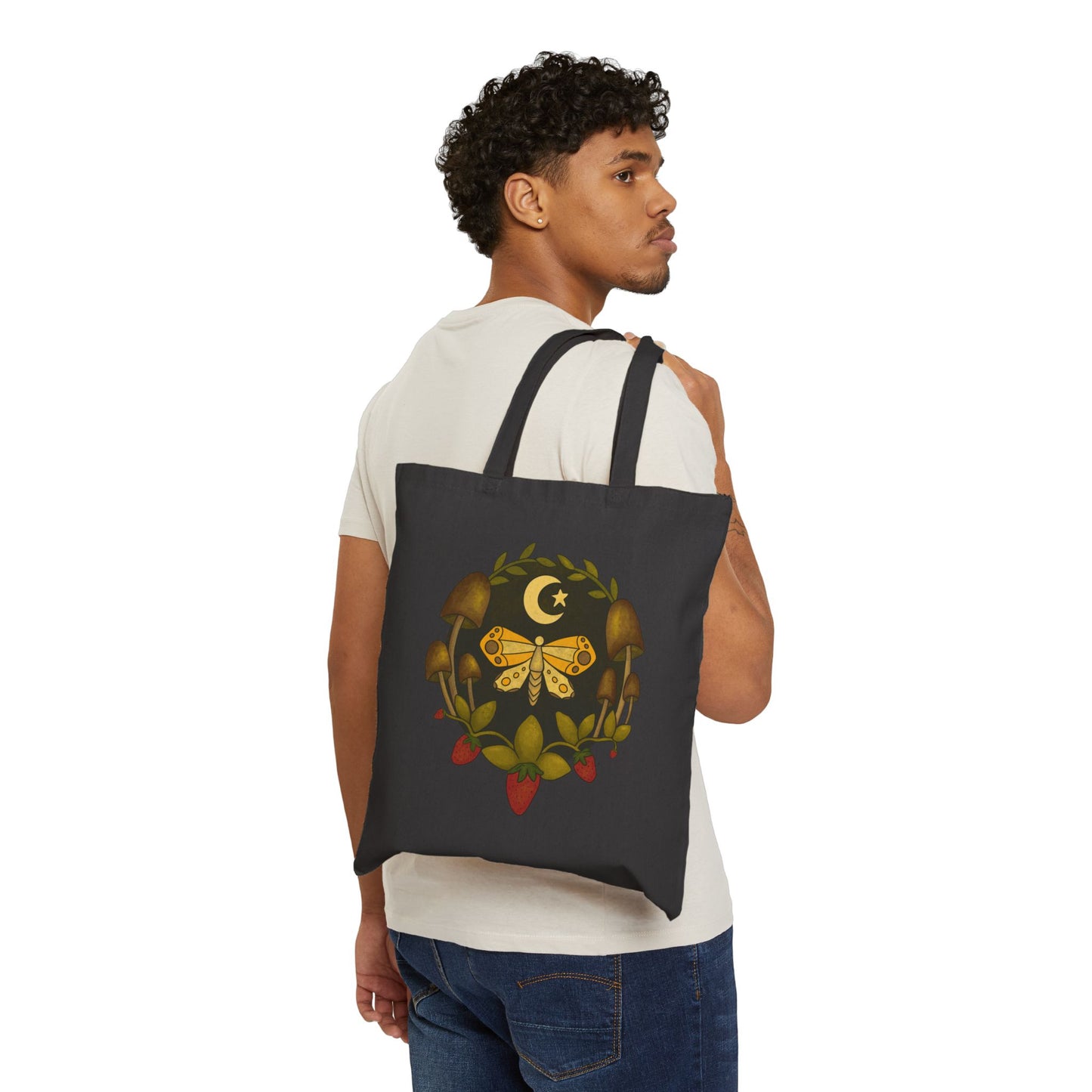 Mushroom Moth Canvas Tote Bag