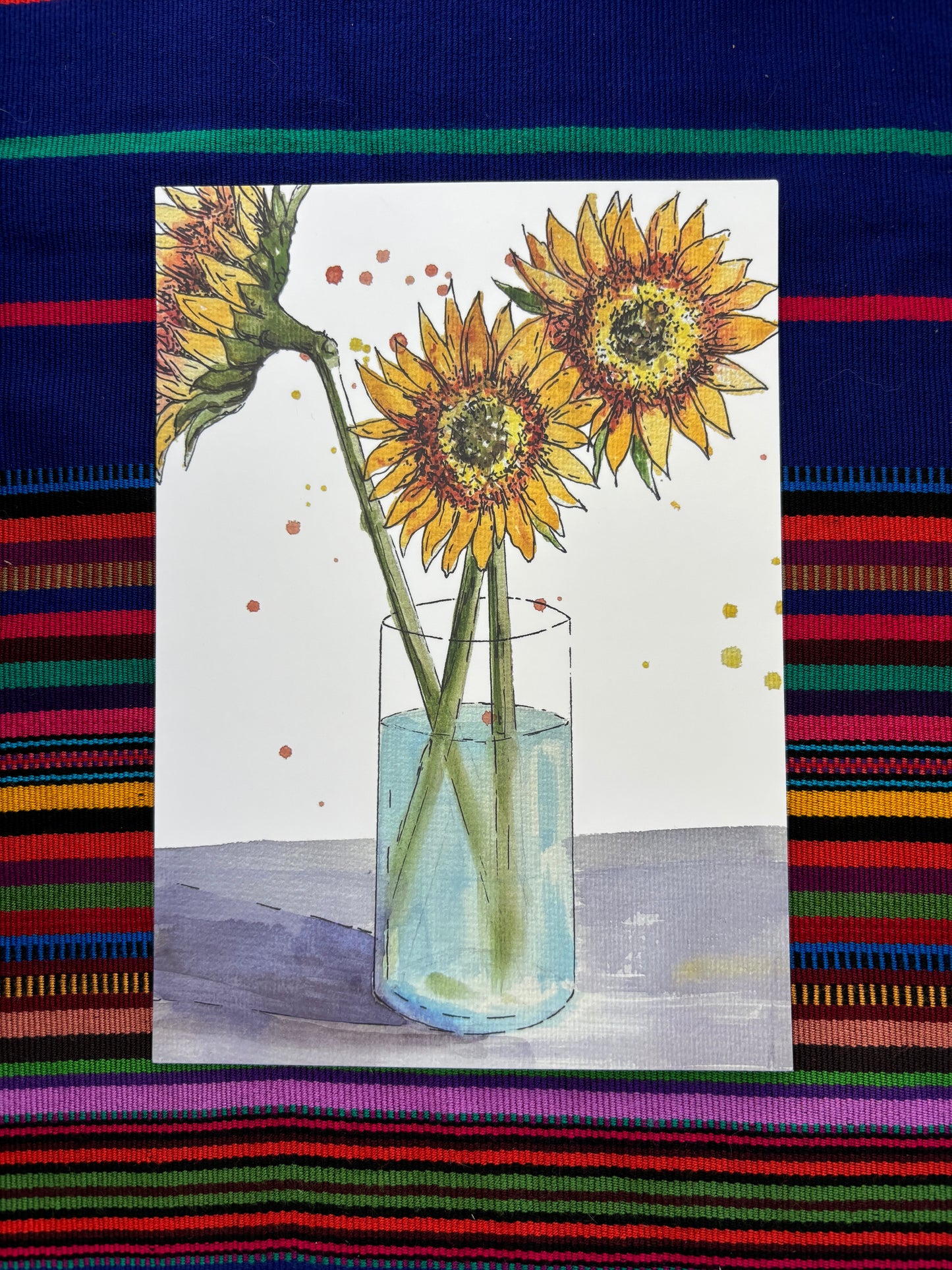 Postcard Print - Sunflower Vase