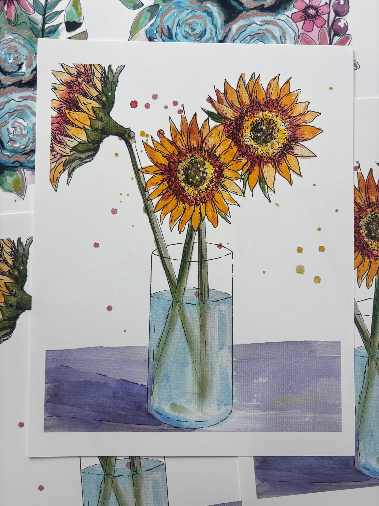Large Art Print - Sunflower Vase