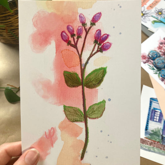 Postcard Print - Berry Bud