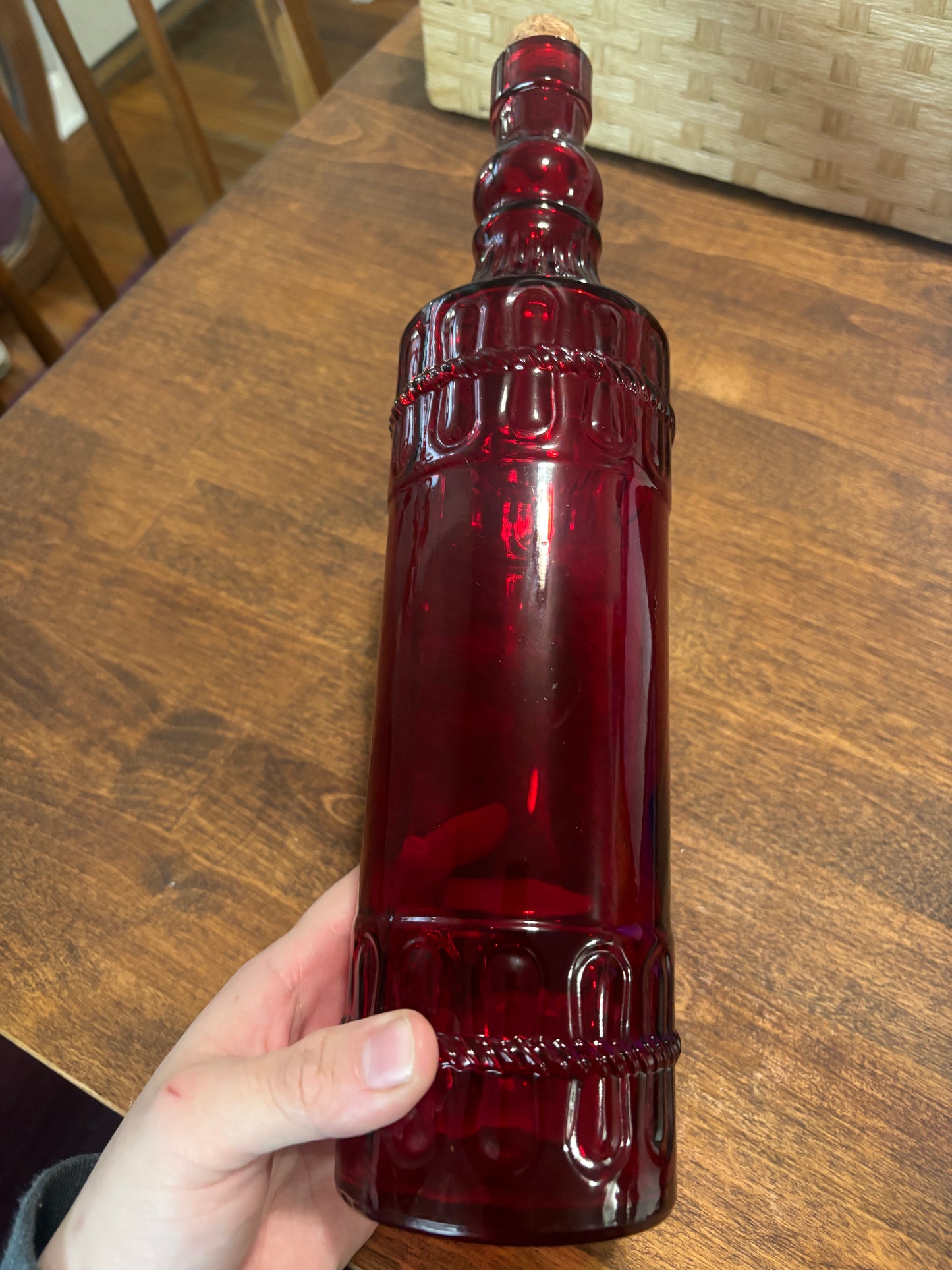 Red Glass Bottle