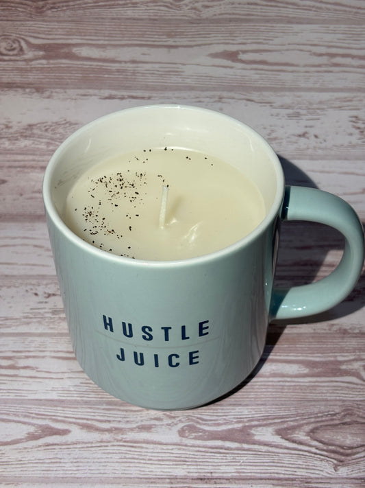 Mug Candle - Hustle Juice Quote - Fresh Coffee Scent