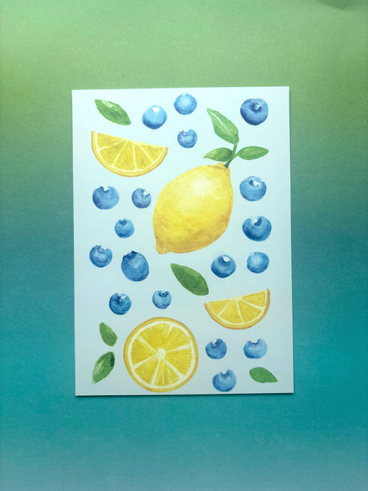 Postcard Print - Lemon Blueberry