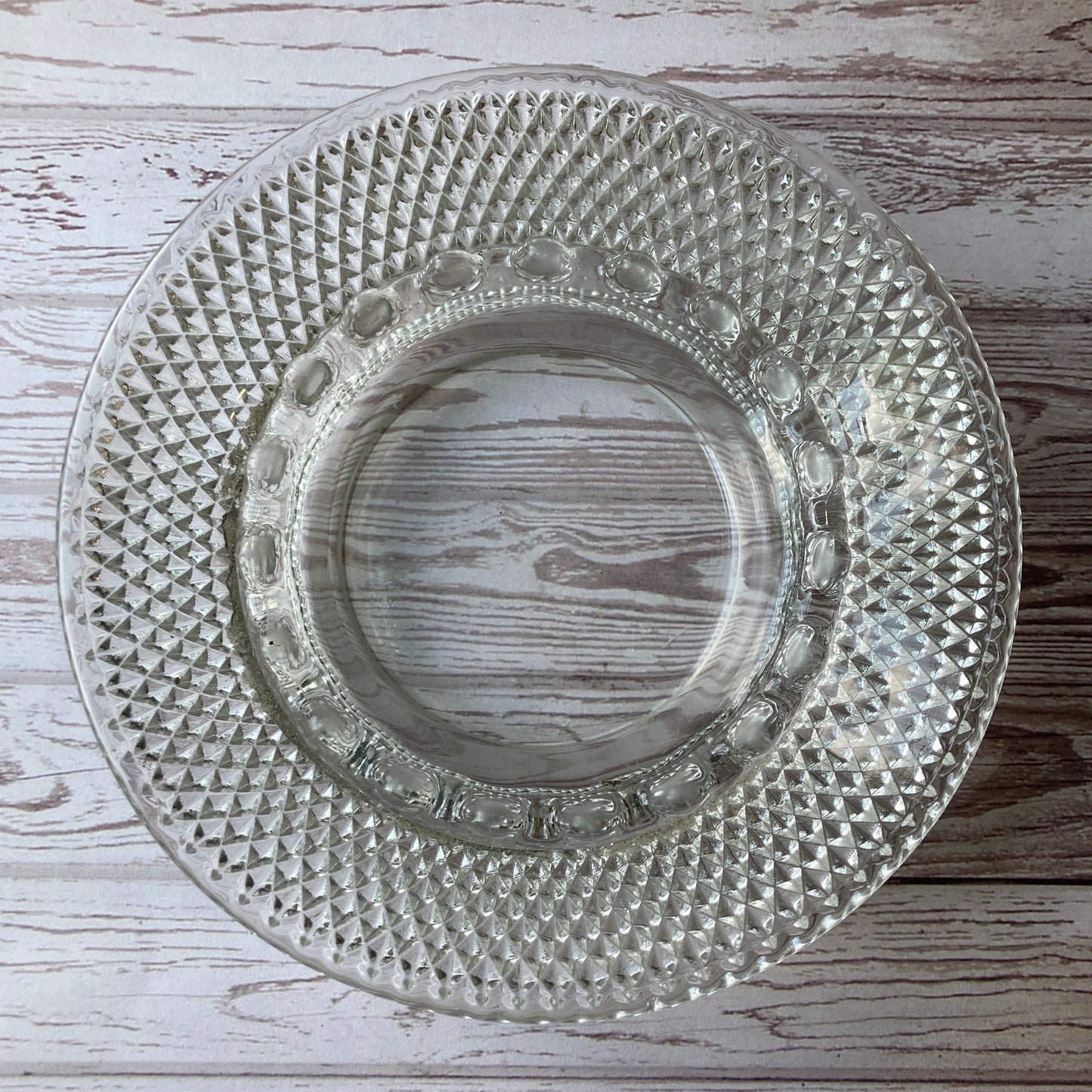 Ashtray - Dimond Depression Glass with Scallop