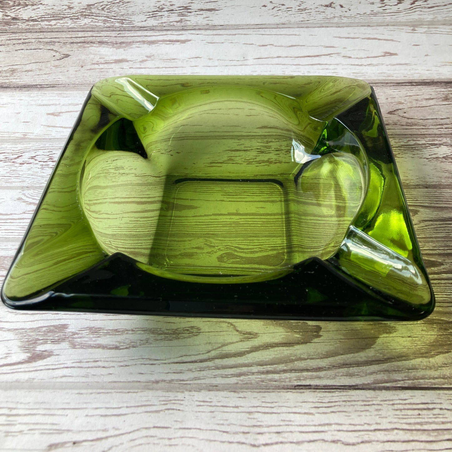 Ashtray - Square Green Glass