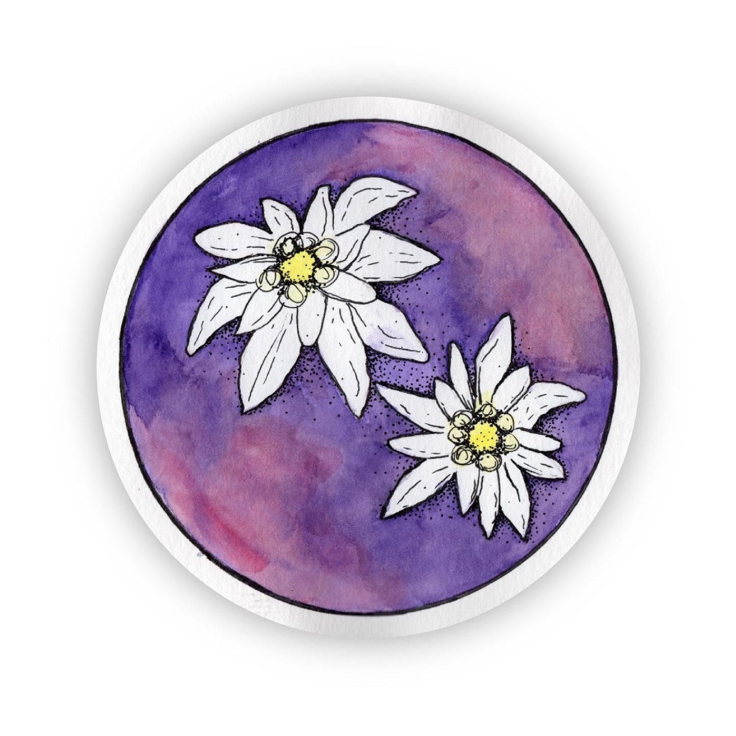 Sticker- Purple Space Flower