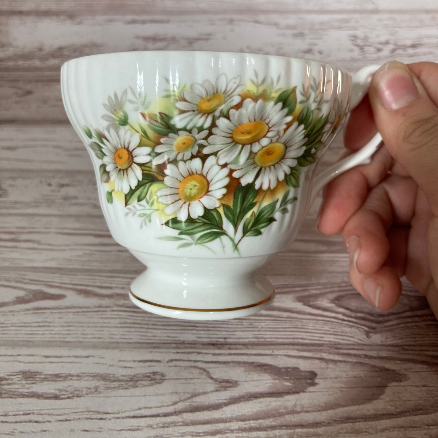 Teacup Candle - Vanilla - Hidden Crystals - October Daisy Royal Dover English Fine Bone China