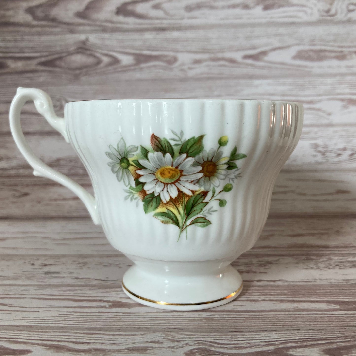 Teacup Candle - Vanilla - Hidden Crystals - October Daisy Royal Dover English Fine Bone China