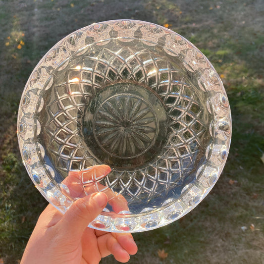 Ashtray- 1950s Crystal Glass Mandala