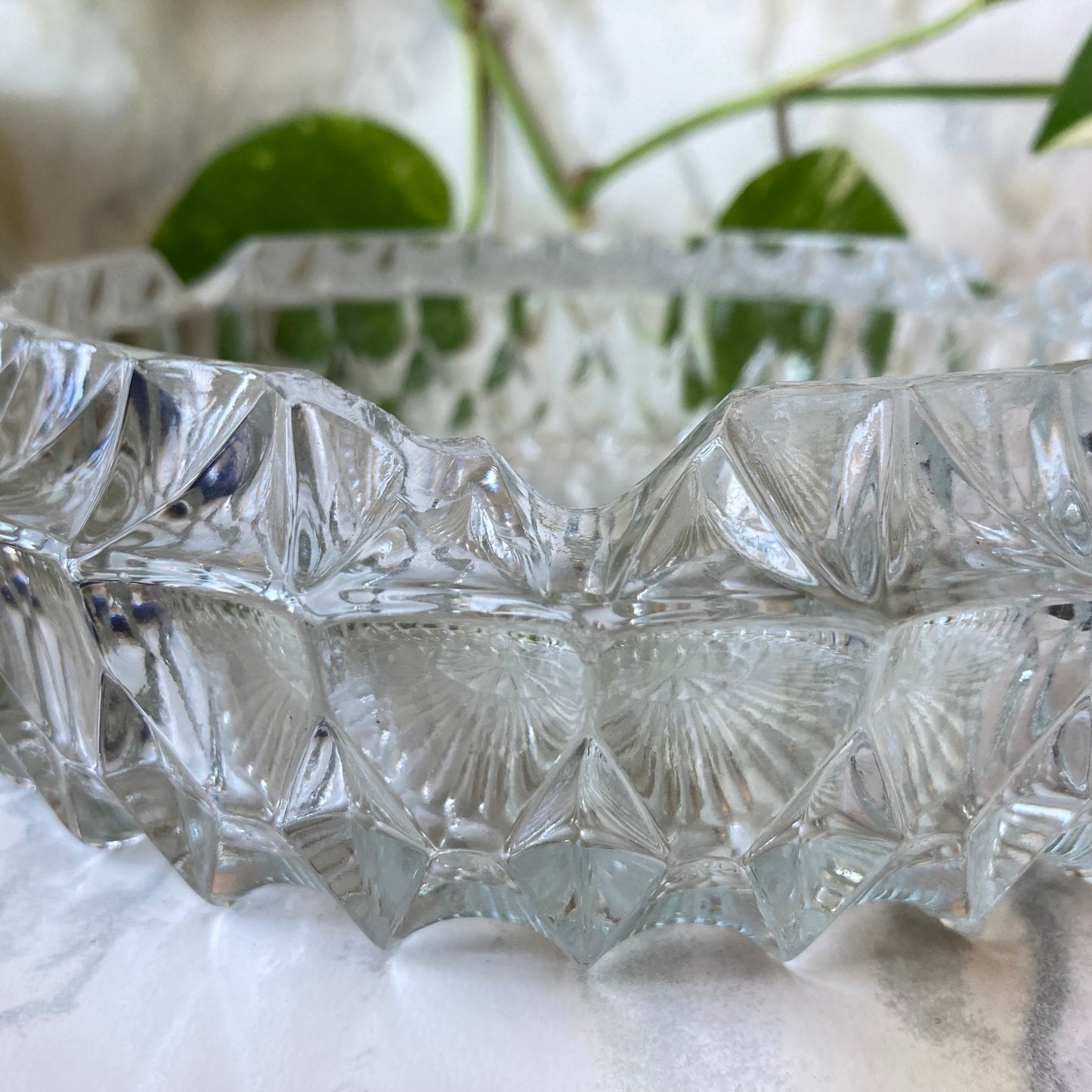 Ashtray- Crystal Glass Scalloped Flower