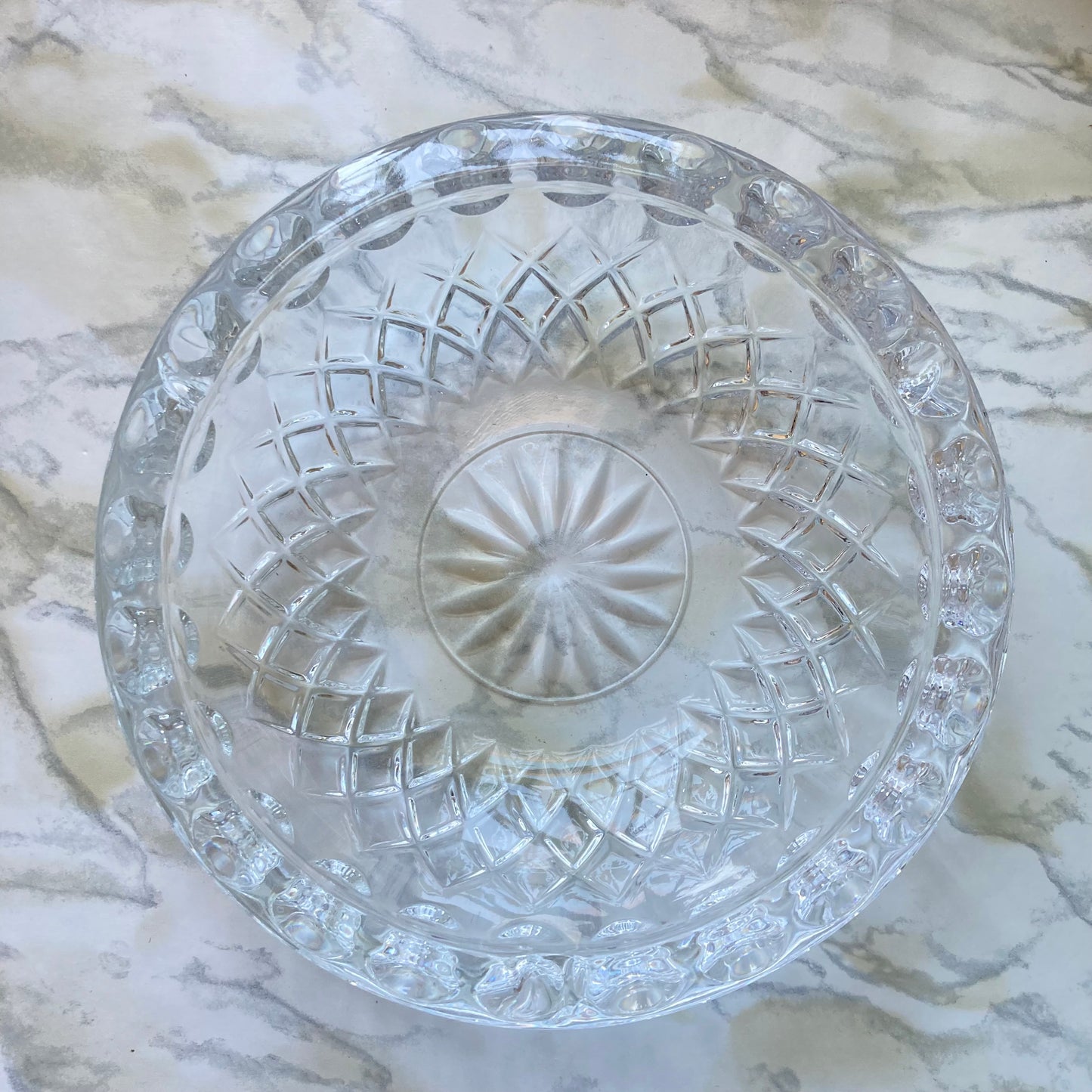 Ashtray- 1950s Crystal Glass Mandala