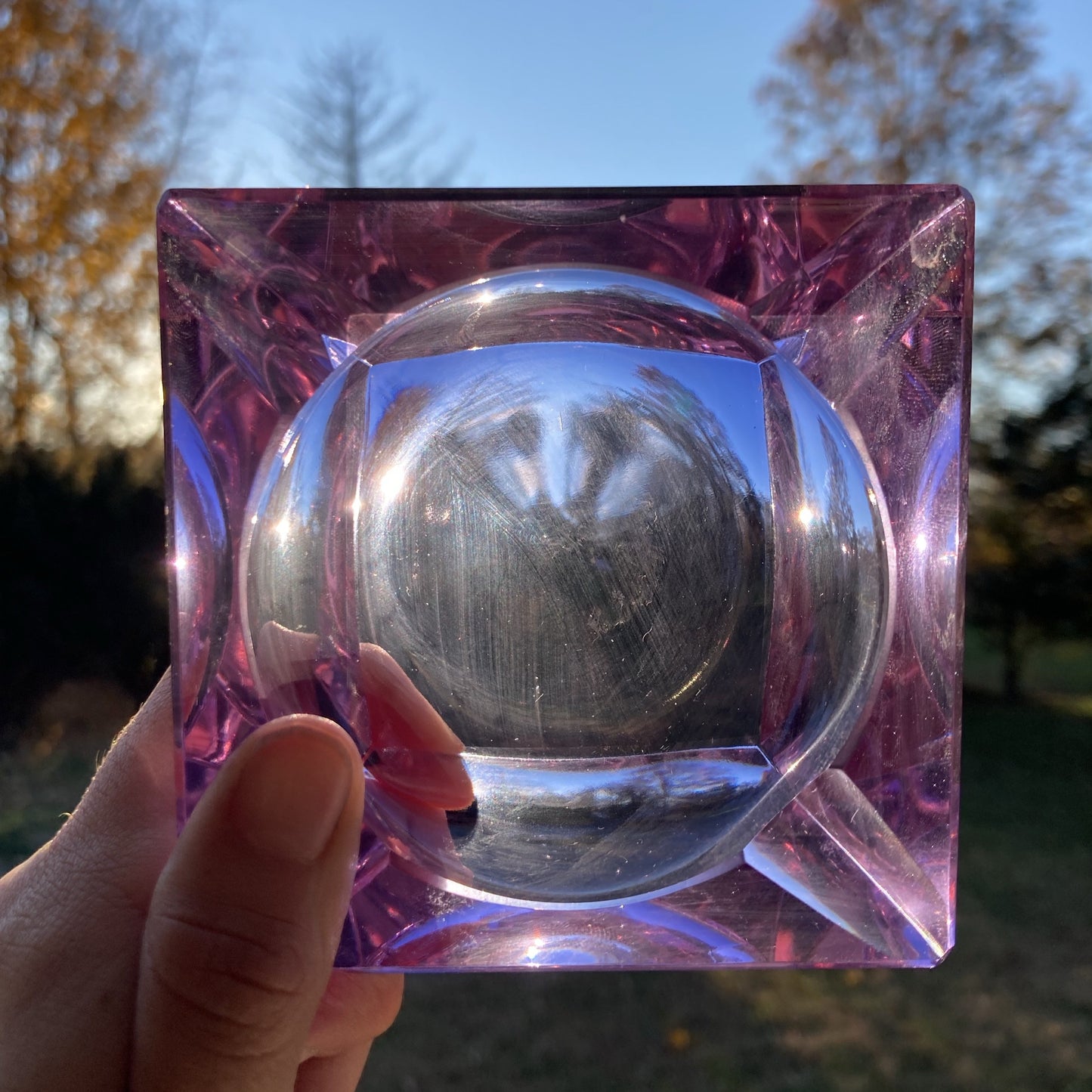 Ashtray- Square Lavender Glass