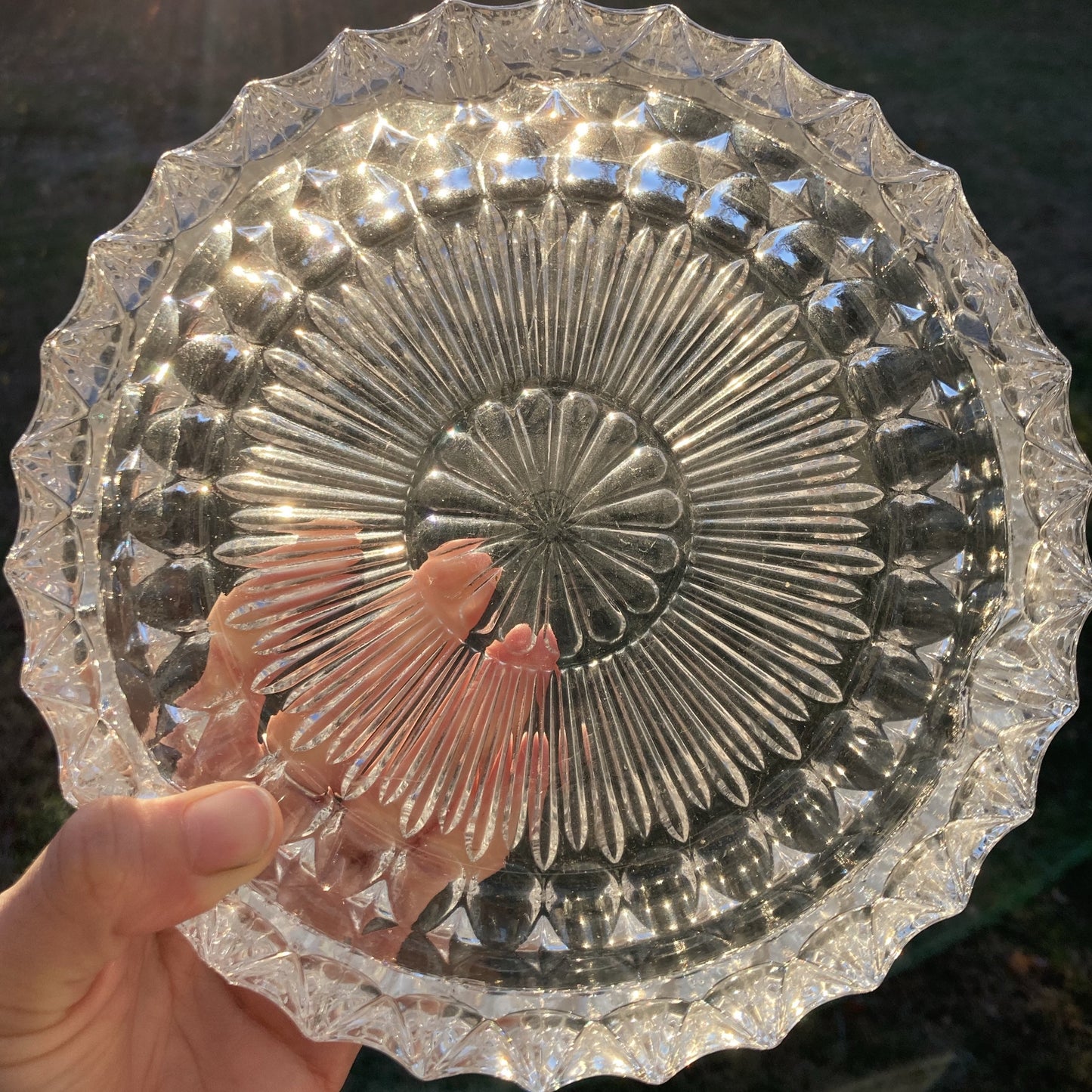 Ashtray- Crystal Glass Scalloped Flower
