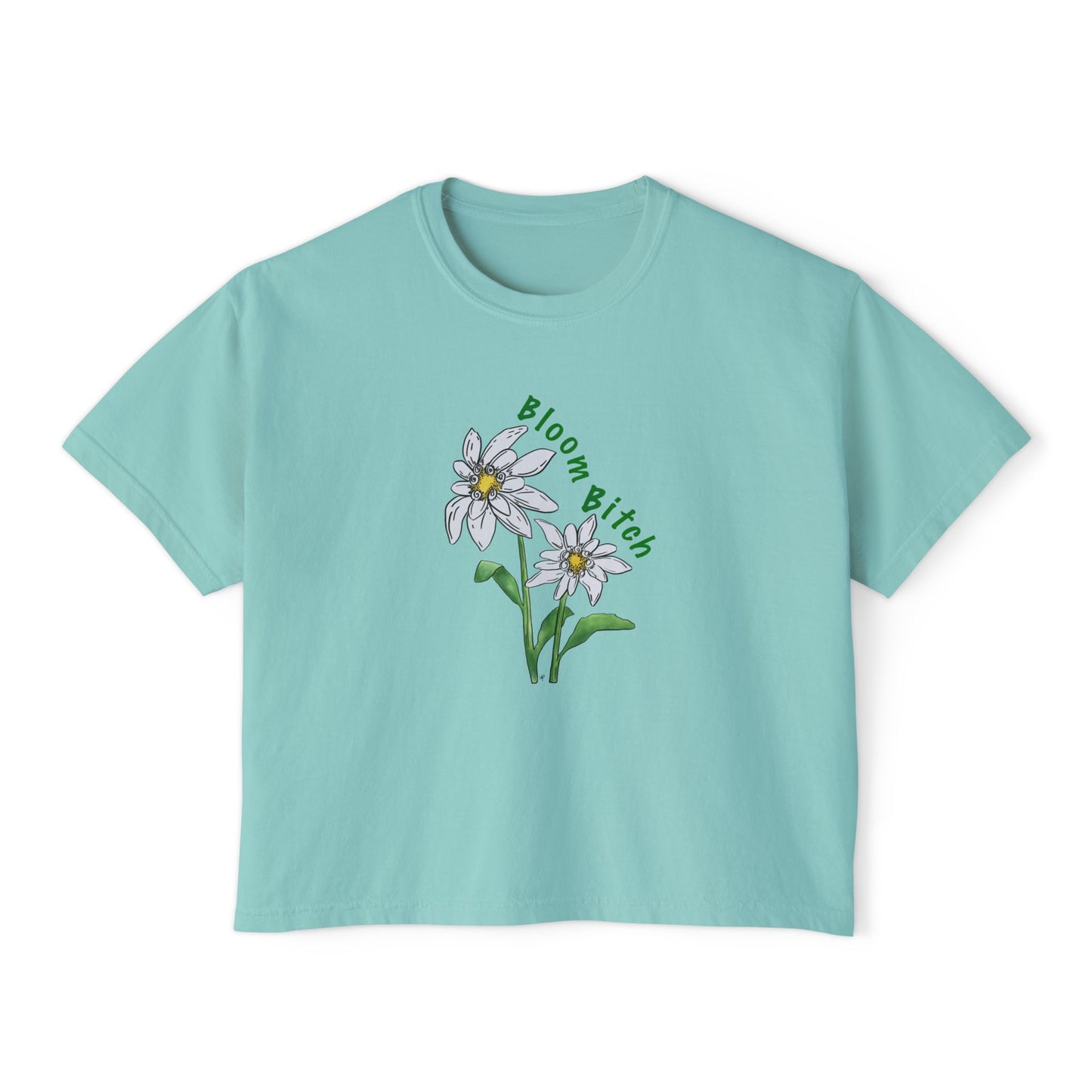 Women's Boxy T-Shirt - Bloom B*tch Edelweiss Flower