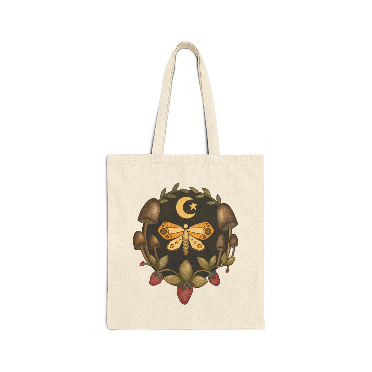 Mushroom Moth Canvas Tote Bag