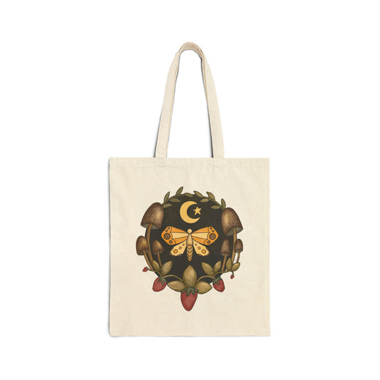 Mushroom Moth Canvas Tote Bag