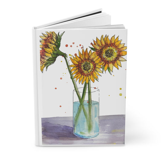 Sunflower Vase Hardcover Journal