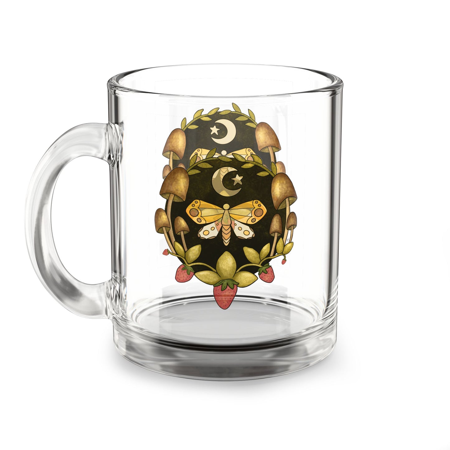 Glass Mug — Moon & Moth Botanical 10oz Coffee Cup
