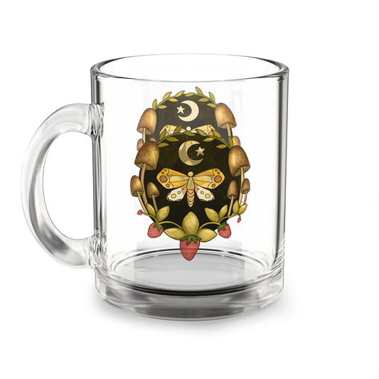 Glass Mug — Moon & Moth Botanical 10oz Coffee Cup
