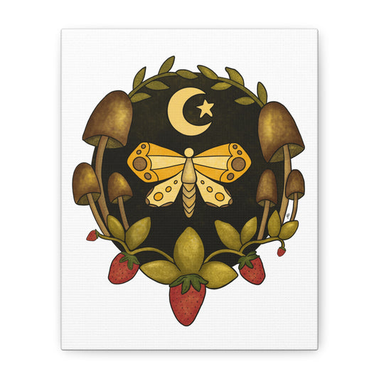Mushroom Moth Canvas Wall Art