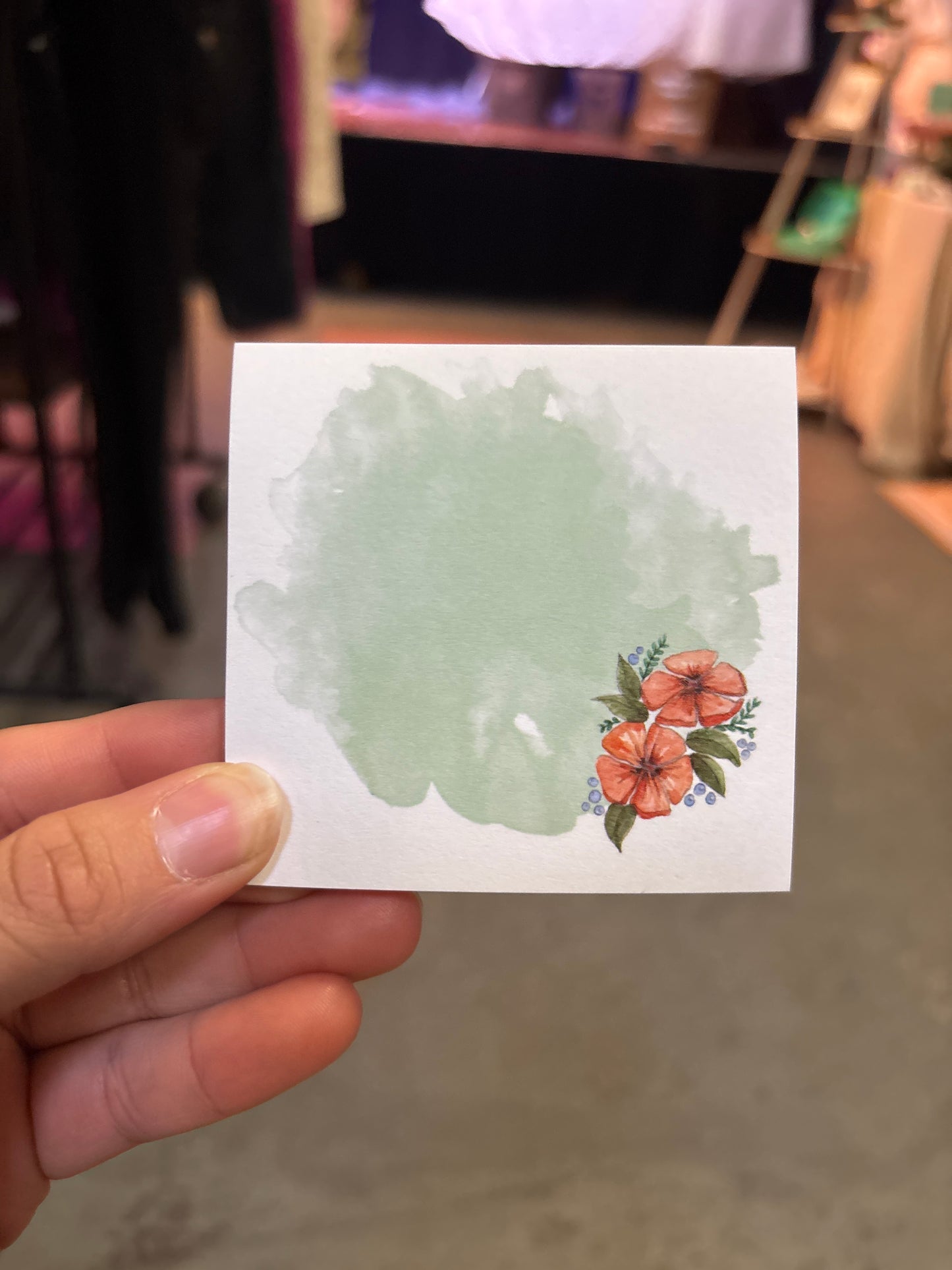 Sticky Notepad - Orange Flower