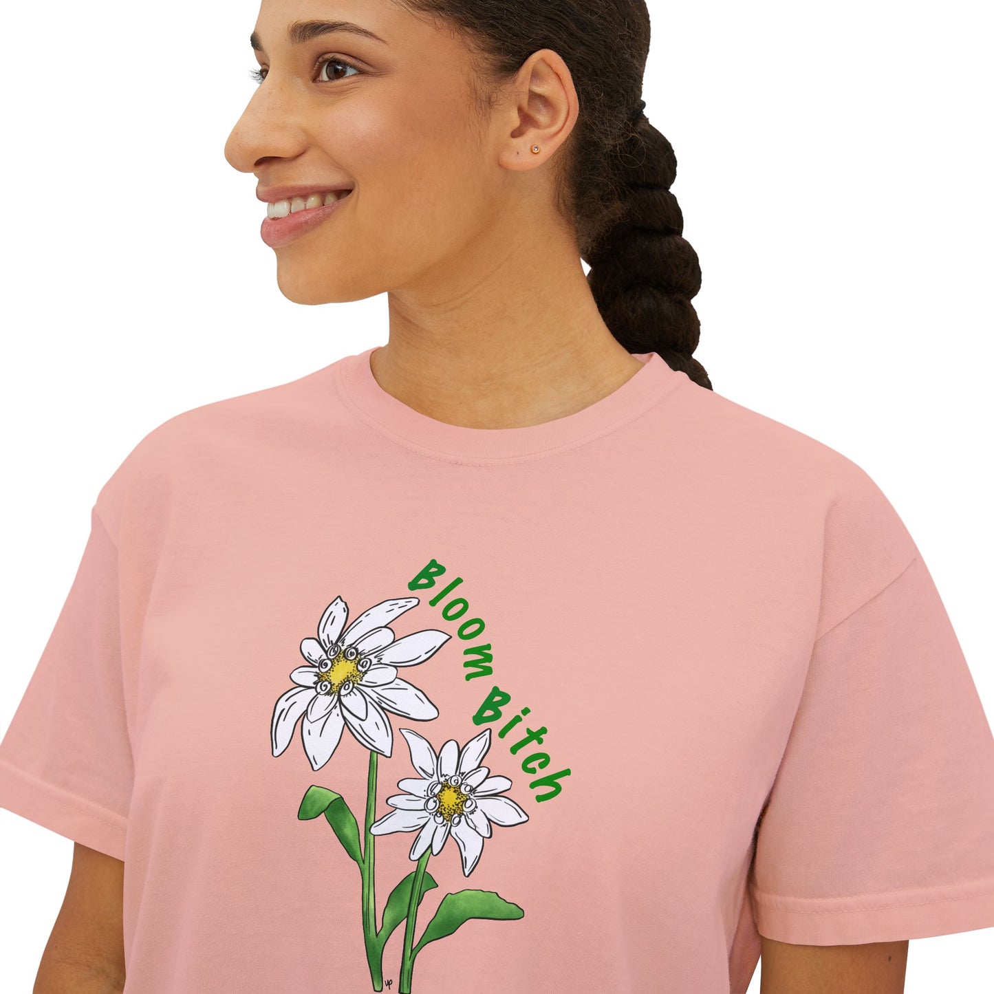 Women's Boxy T-Shirt - Bloom B*tch Edelweiss Flower