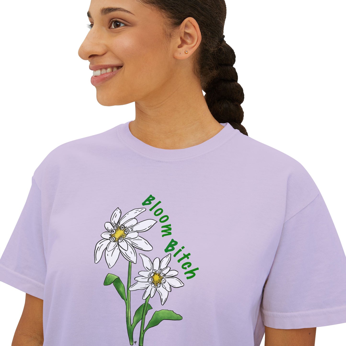 Women's Boxy T-Shirt - Bloom B*tch Edelweiss Flower