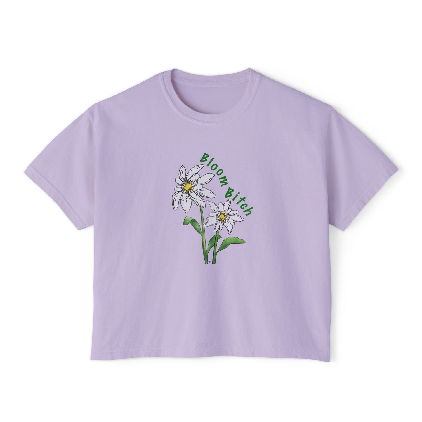 Women's Boxy T-Shirt - Bloom B*tch Edelweiss Flower