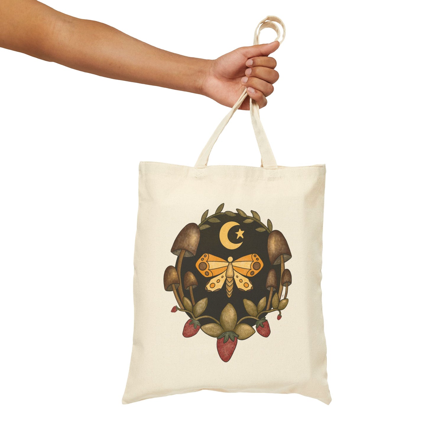 Mushroom Moth Canvas Tote Bag