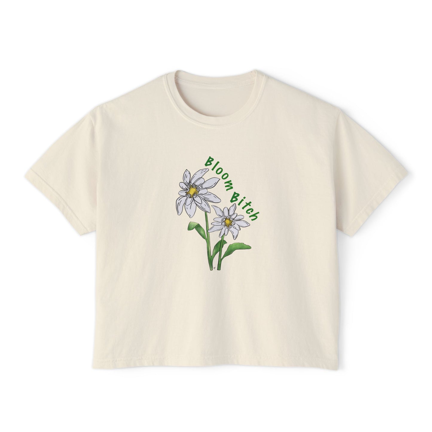 Women's Boxy T-Shirt - Bloom B*tch Edelweiss Flower