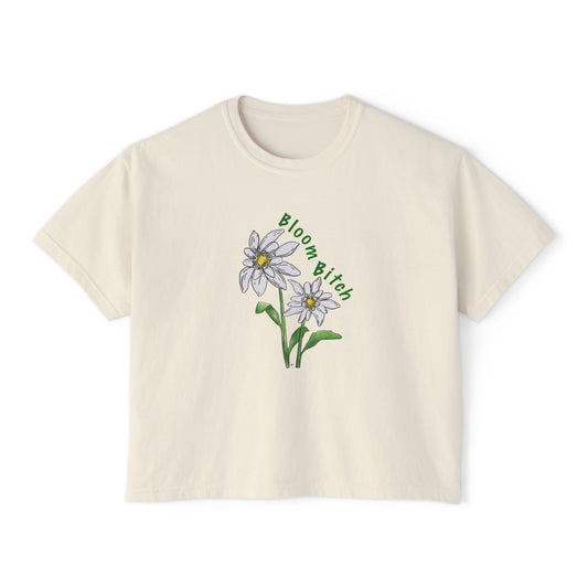 Women's Boxy T-Shirt - Bloom B*tch Edelweiss Flower
