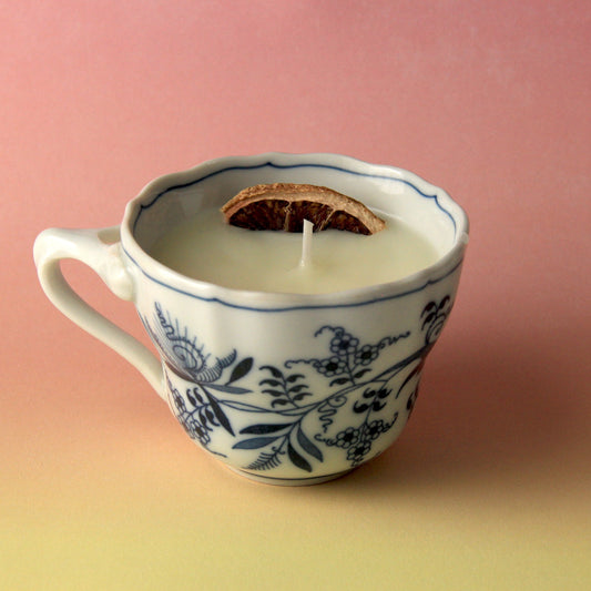 Teacup Candle - Blue Danube Pattern - Various Scents