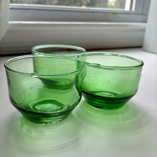 Green Glass Low Ball Tumbler