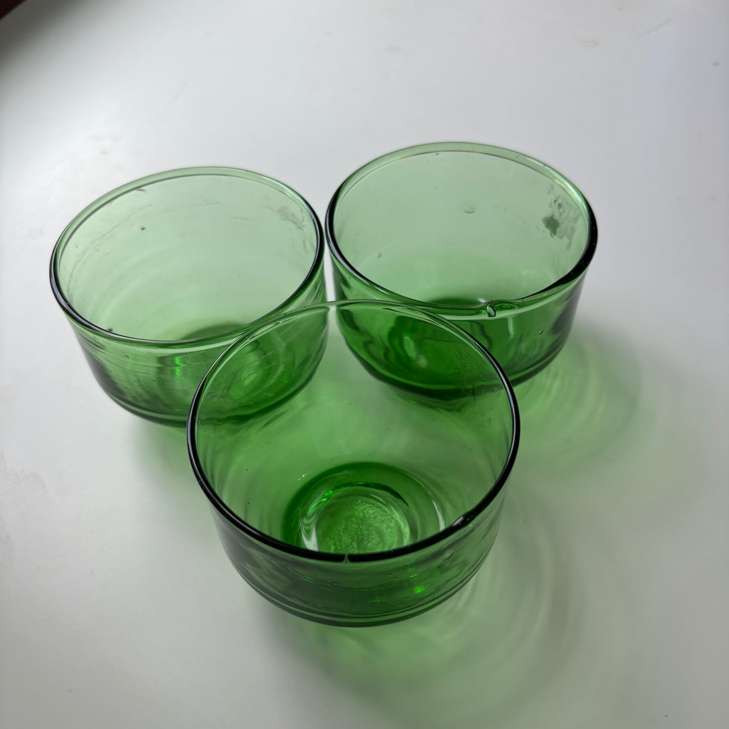 Green Glass Low Ball Tumbler