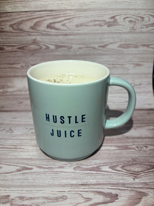 Mug Candle - Hustle Juice Quote - Fresh Coffee Scent