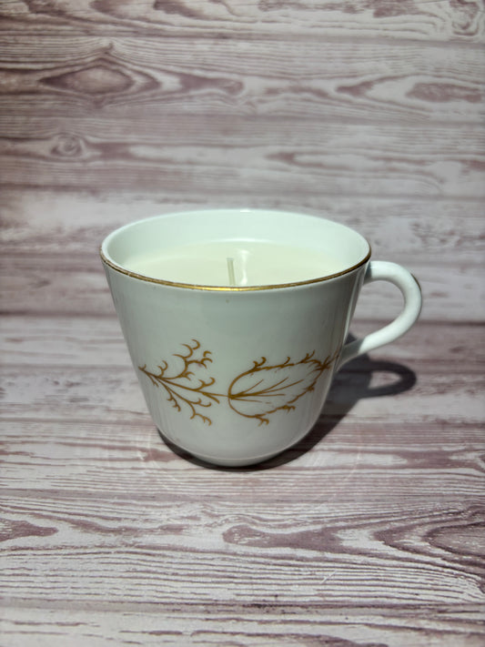 Teacup Candle - Gold Leaf - Autumn Breeze Scent