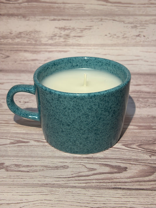Mug Candle Medium | Blue Speckle Stoneware | Various Scents
