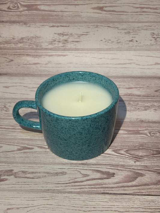 Mug Candle Medium | Blue Speckle Stoneware | Various Scents