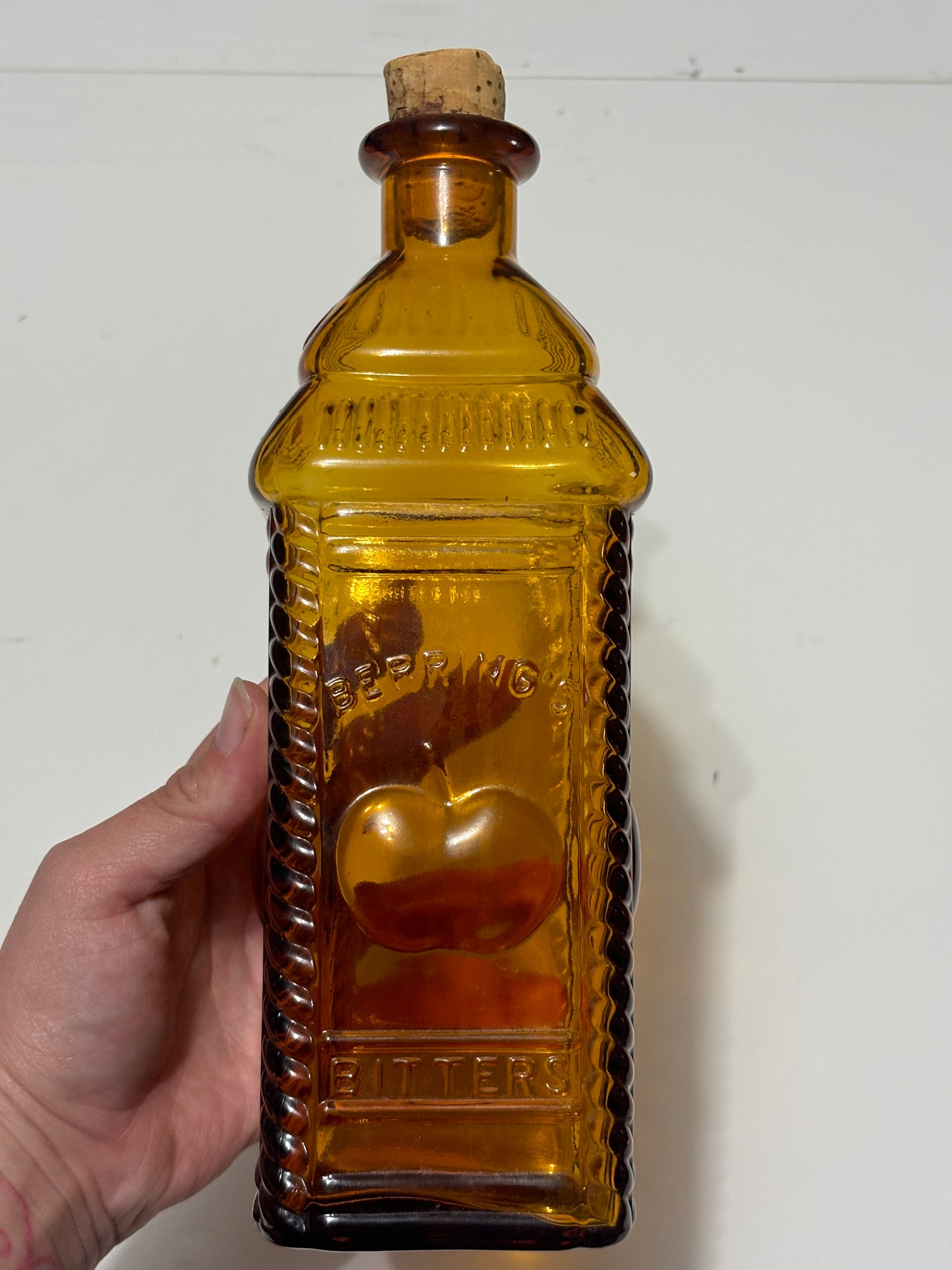 Berring’s Apple Bitters Amber Glass Bottle