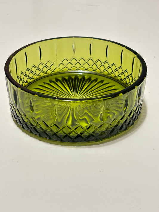 Green Indiana Glass Trinket Dish, Candy Bowl