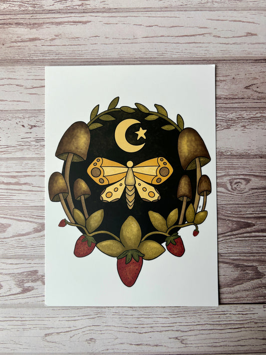 Postcard Print - Mushroom Moth