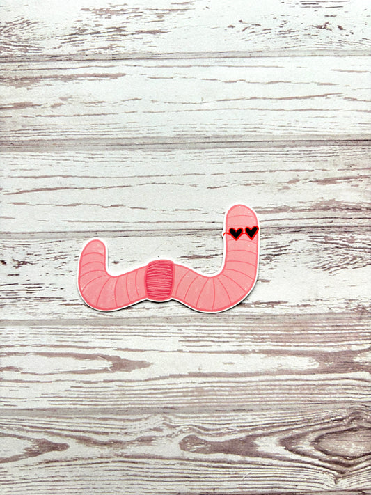 Sticker - Worm Heart Glasses