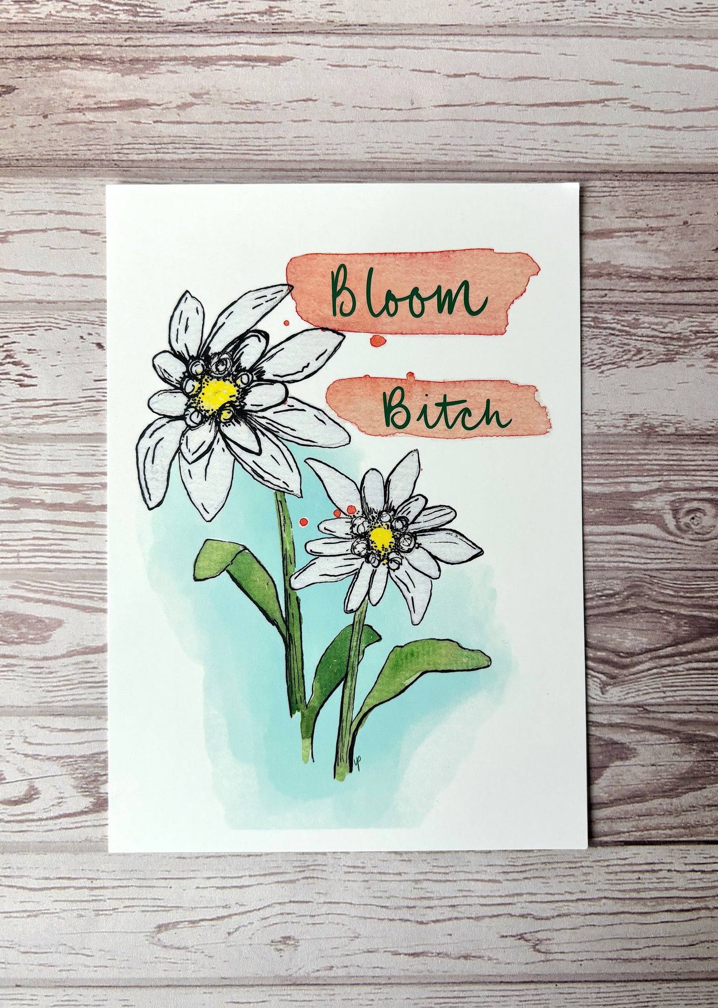 Postcard Print - Bloom B*tch Elderweiss Flower