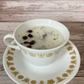 Teacup Candle - Fresh Coffee - 90s Golden Butterfly Flower