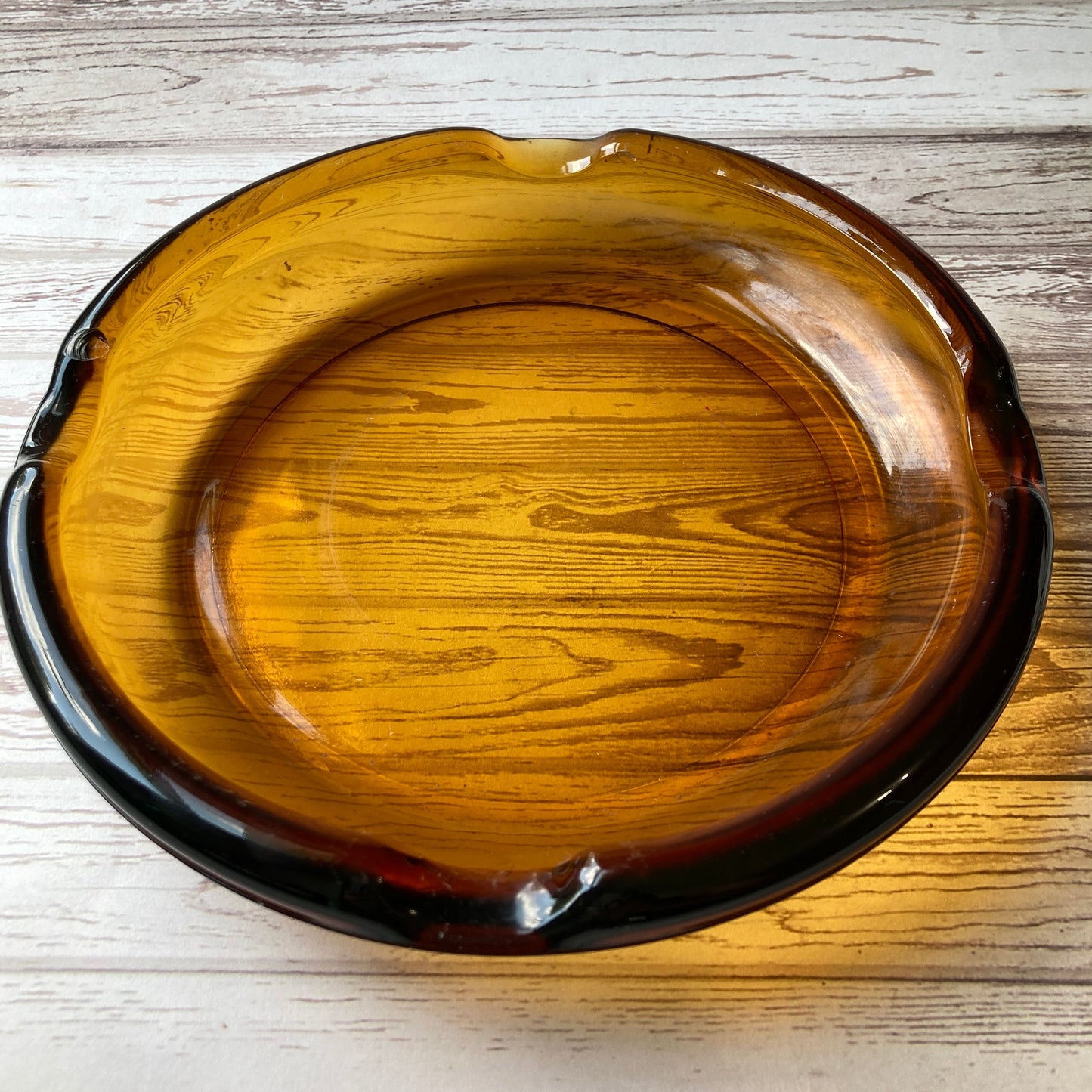 Ashtray - Deep Amber Large Circular Dish