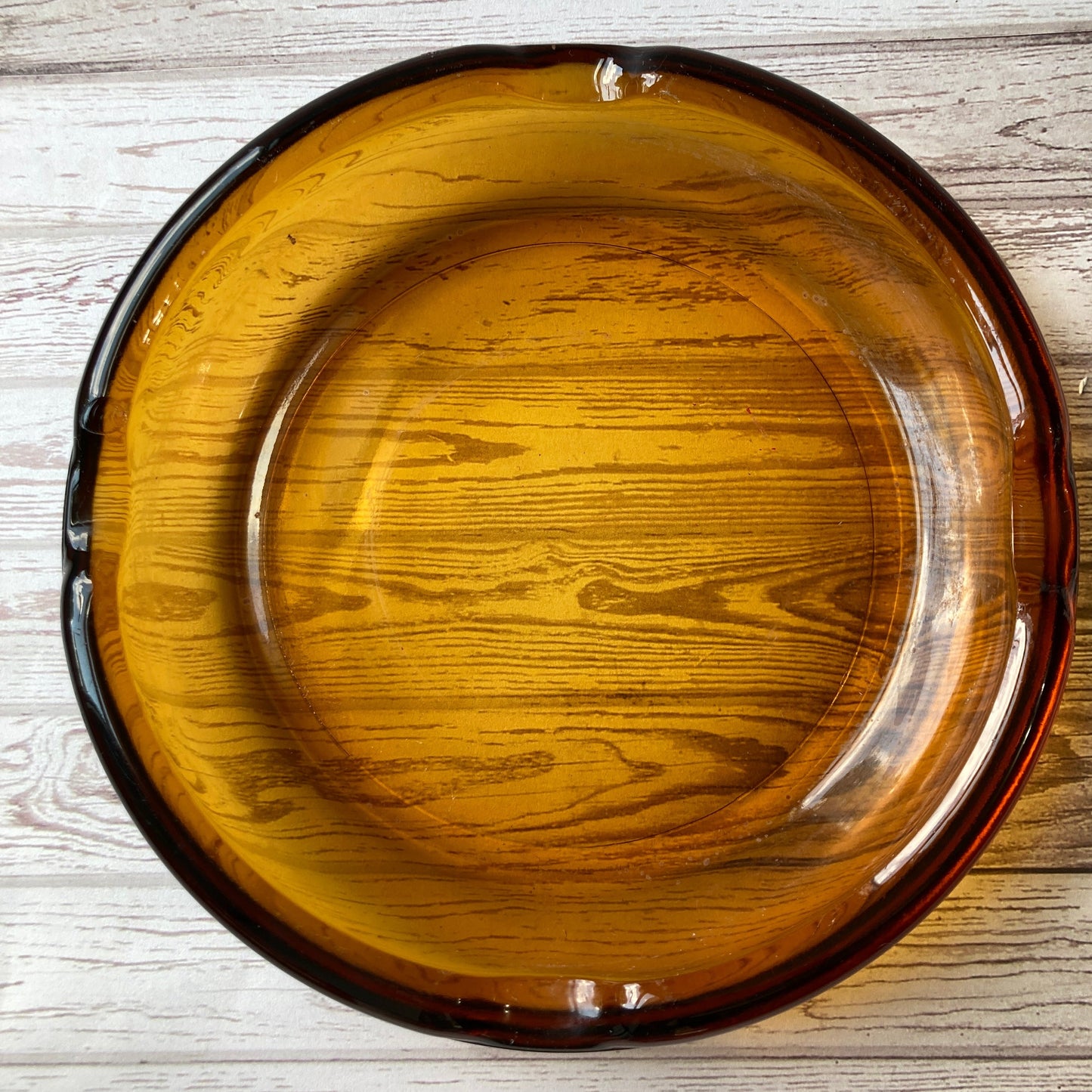 Ashtray - Deep Amber Large Circular Dish