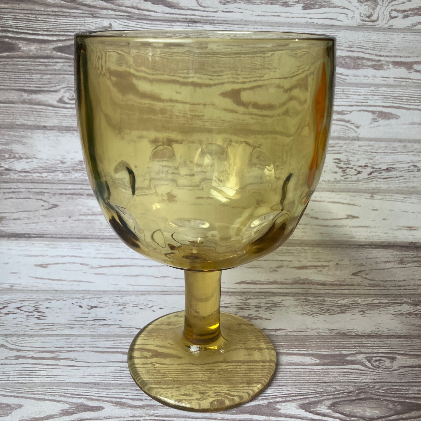 Bartlett Collins Amber Thumbprint Goblet Set