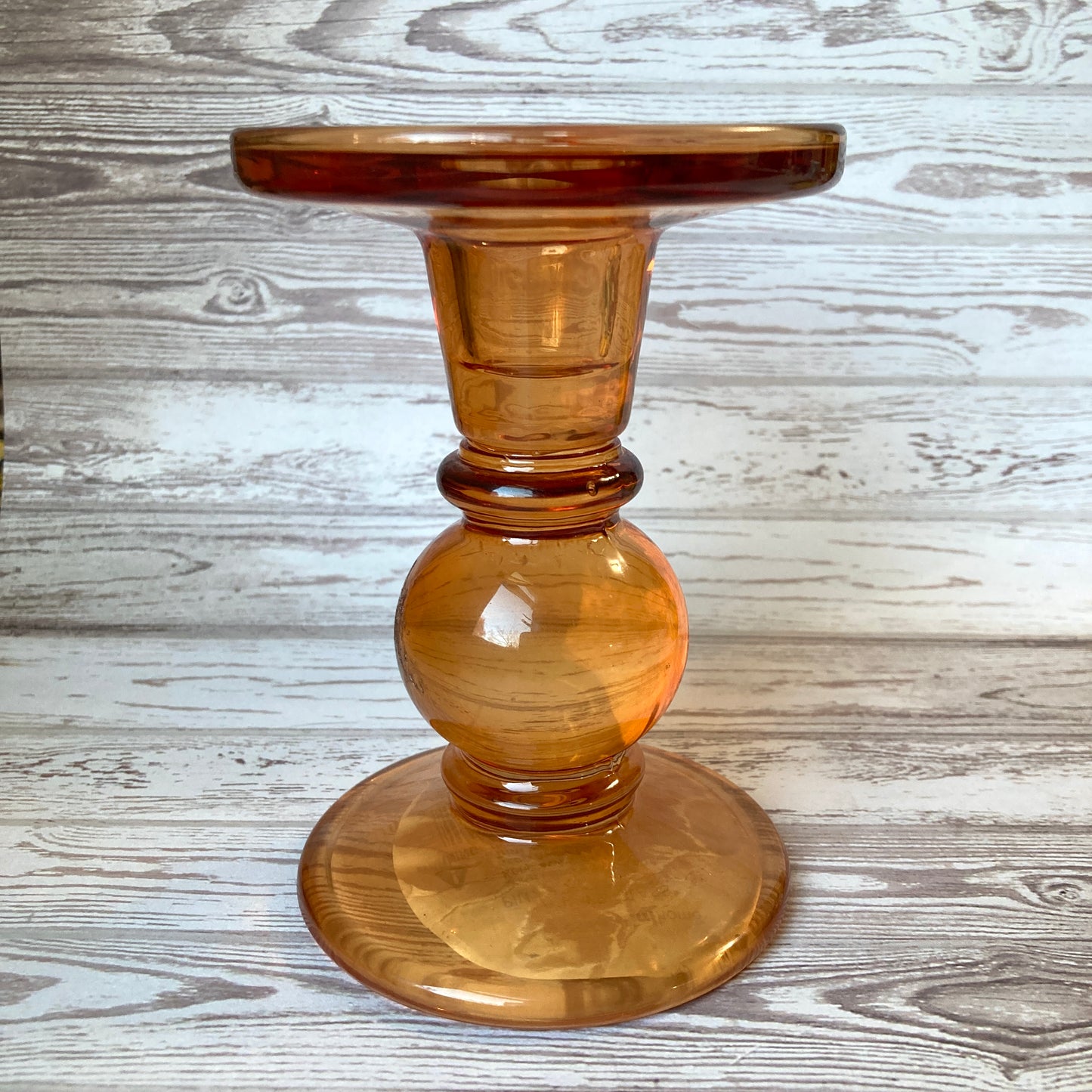 Orange Pillar Candle Holder